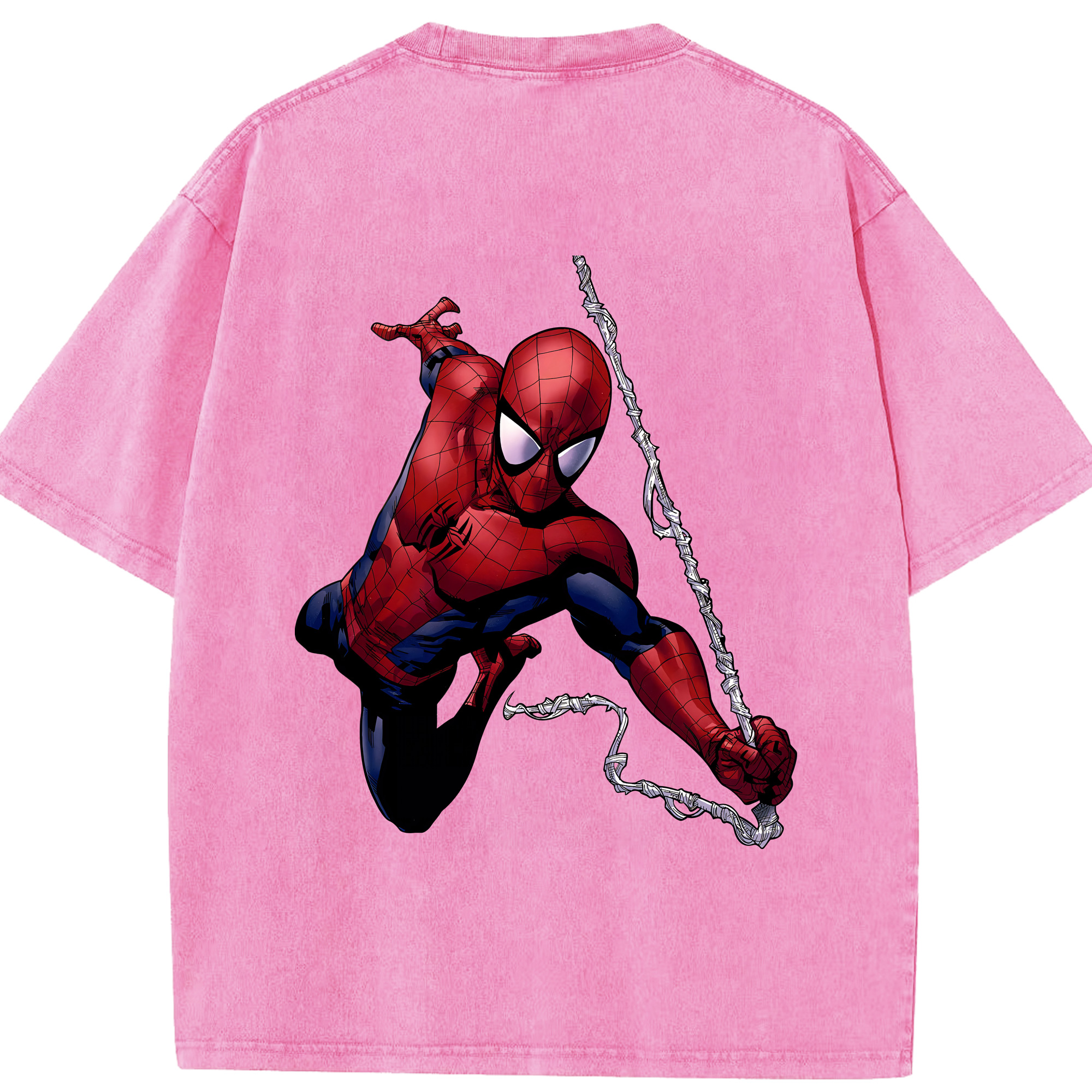 （画像用） Spider Man スパイダーマン 綿100% ヴィンテージ風 半袖Tシャツ（背面プリント）